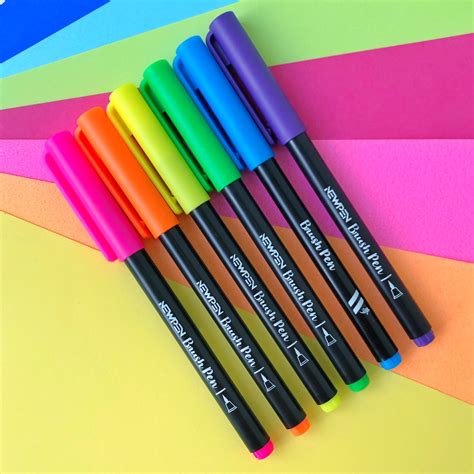 Brush Pen Neon Kit Com 6 Unidades Newpen