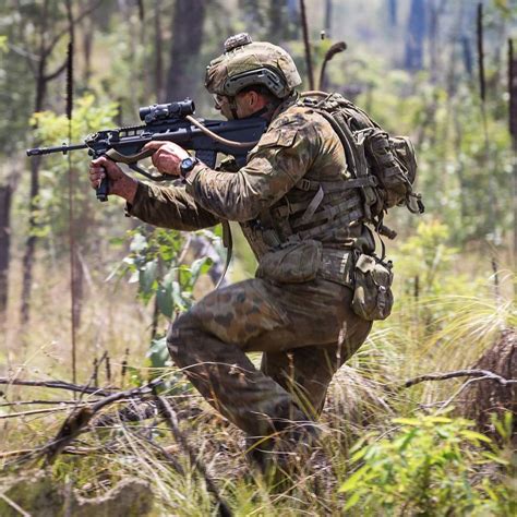 Australian Army Soldier From The 8th 9th Battalion The Royal Australian Regiment During A Live