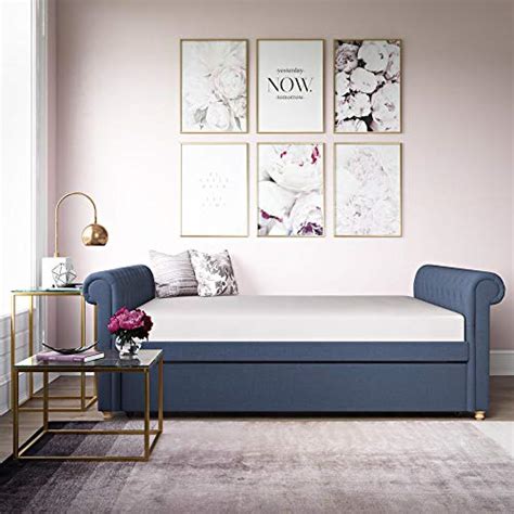 Dhp Sophia Upholstered Queen Full Trundle Navy Blue Linen Daybed