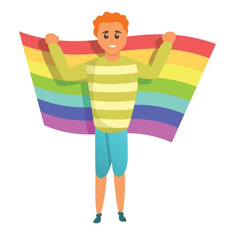 Man Gay Lgbt Flag Icon Cartoon Style 14185240 Vector Art At Vecteezy