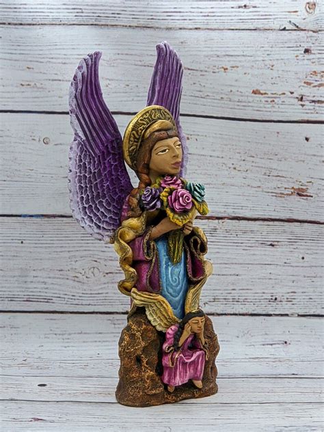 Angel Home Decor Angels With Flowers Handmade Angel Art From Etsy