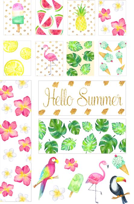 Free Printable Planner Stickers: Summertime Planner Stickers
