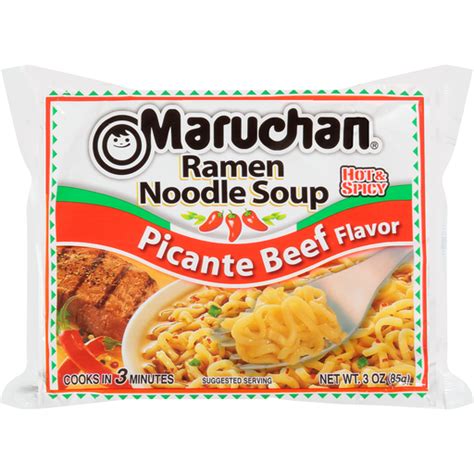 Maruchan Hot And Spicy Picante Beef Flavor Ramen Noodle Soup 3 Oz Bag