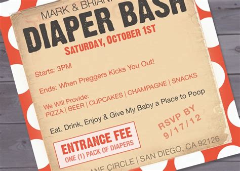 diaper party invitations baby diaper invita