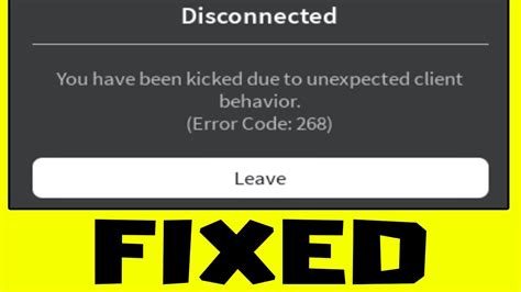 Fix Roblox Disconnected You Have Been Kicked Due To Unexpected Client Behavior Error Code