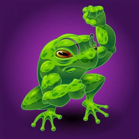 Fighting Frog Character Illustration Rob Knapp Design