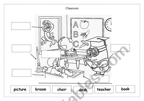 Classroom Objects Worksheet Cut And Paste