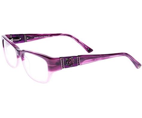Ed Hardy Women S Eho 750 Flower Eyeglasses Purple
