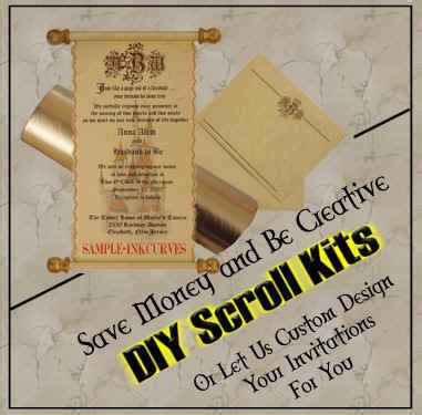 Set of diy small scroll invitation kit (5/set). Buy Online - Scroll Kits - Do-It-Yourself - Invitation ...