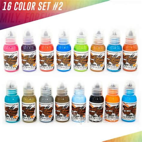 Тату краска Set 30 Ml World Famous 16 Color Ink 2 купить в Украине