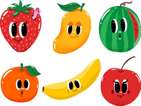 Dibujos Animados Frutas Caracteres Linda Estilo Frutas Recopilaci N Ni Os Dibujos Animados