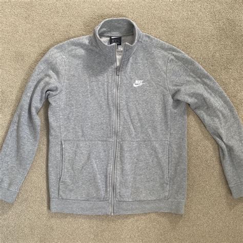 Grey Nike Zip Jumper Sweatshirt Good Condition Depop