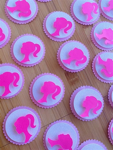 Barbie Inspired Cupcake Toppers Barbie Party Favors Etsy
