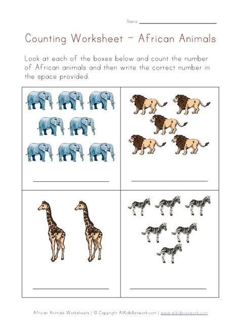 Animals Worksheets African Animals African Animals