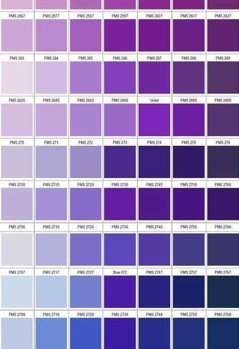 Pantone Colour Chart Pantone Color Chart Purple Color Chart Purple