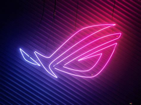 Asus Rog Republic Of Gamers Neon Themed Logo 4k Wallpaper Download