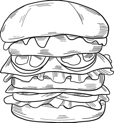 Hamburger Coloring Page Dibujos De Hamburguesas Para Colorear Free Sexiz Pix