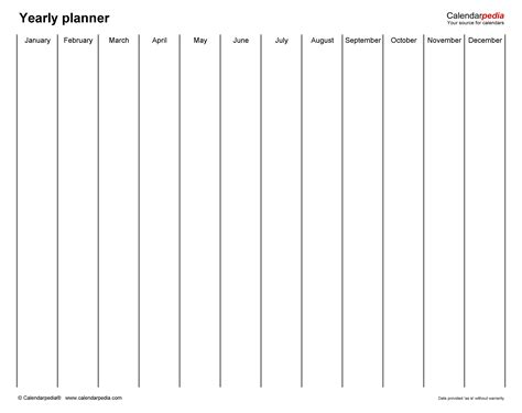 Yearly Planners In Microsoft Excel Format 36 Templates