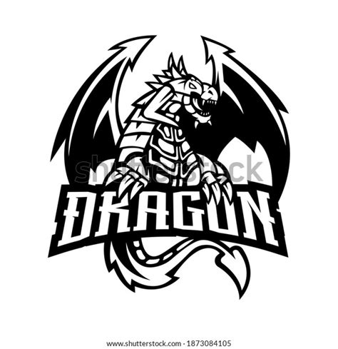 Dragon Mascot Logo Silhouette Version Dragons Stock Vector Royalty