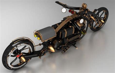 Motoblogn Black Widow Steampunk Chopper Concept