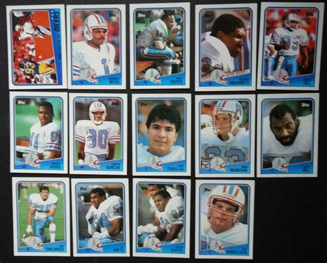 1988 Topps Houston Oilers Team Set Of 14 Football Cards Houstonoilers