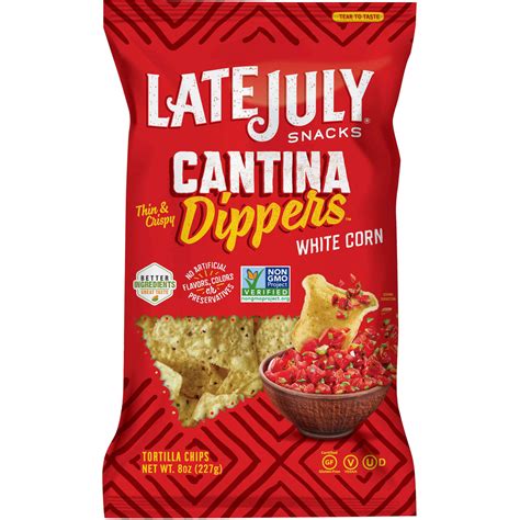 Late July Snacks Cantina Dippers White Corn Tortilla Chips Oz Walmart Com