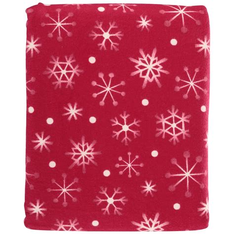 Mainstays Flannel Sheet Set Red Snowflake Print