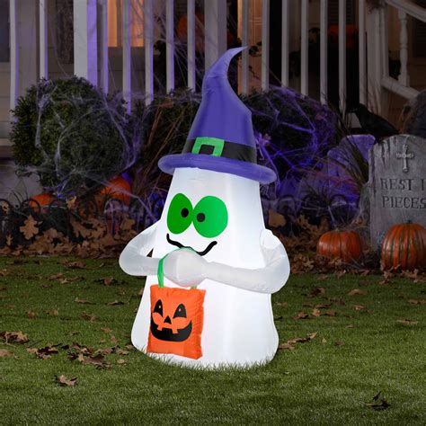 Airblown Inflatables Outdoor Ghost With Candy Tote Small Halloween
