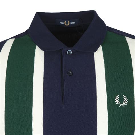 Fred Perry Vertical Stripe Polo Shirt Oxygen Clothing
