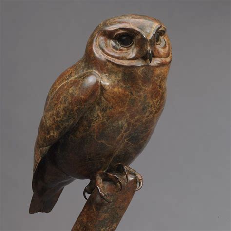 Nick Bibby Bronze Owl Sculpture Bird Carving Wood