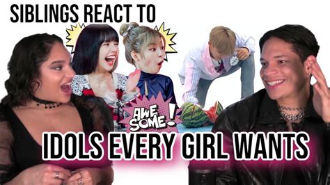 Siblings React To Kpop Male Idols That Every Girl Wants 😍😮 Reaction Youtube