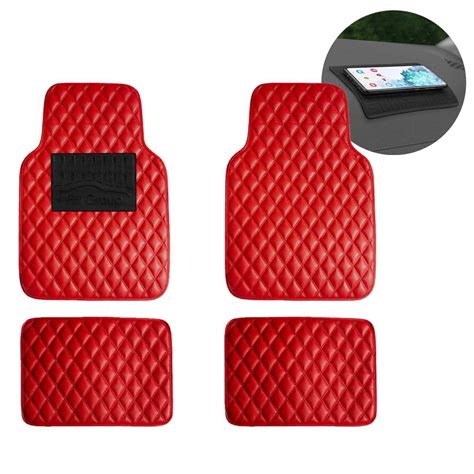 Fh Group Red 4 Piece Luxury Universal Liners Heavy Duty Faux Leather