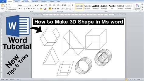 Word Tutorial How To Make 3d Shapes In Ms Word Word Tips And Tricks