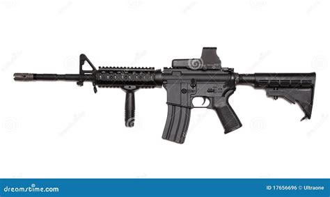Us Army M4a1 Rifle With Holographic Sight Royalty Free Stock Image