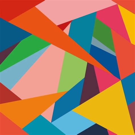 Vinilo Para Mesa Lack Triángulos De Colores Composición Brillante