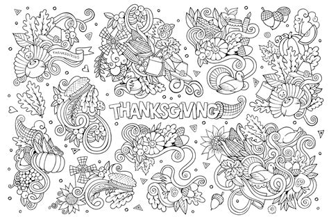 In this collection, you will receive 8 pages in one pdf file. Thanksgiving doodle 2 - Thanksgiving Adult Coloring Pages
