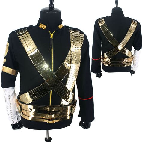 Classic MJ Michael Jackson Jam Dangerous Jacket Costume Metal Belt Set