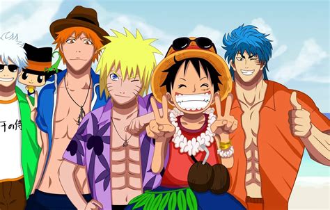 Wallpaper Game Bleach Naruto One Piece Pirate Anime Crossover Reborn Ninja Asian