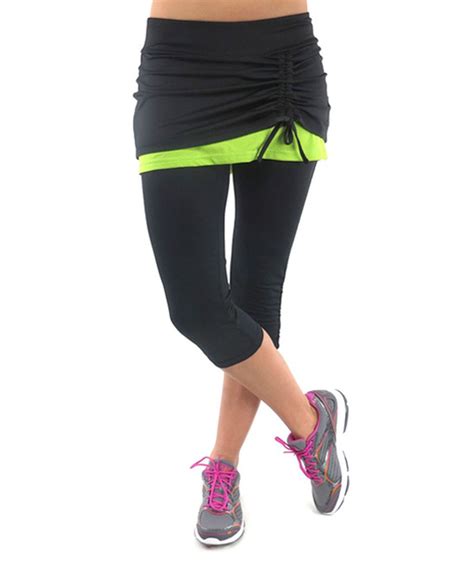 Black And Lime Excel Skirted Capri Women And Plus By Ryka Zulily