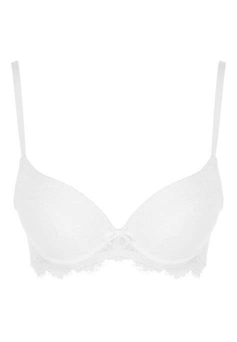 Womens White Spot Mesh And Lace Push Up Bra Peacocks