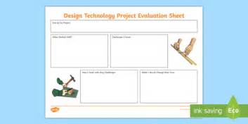 Design Technology Project Evaluation Worksheet Activity
