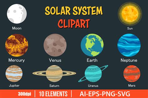 Solar System Clipart Set Grafik Von Emil Timplaru Store · Creative Fabrica