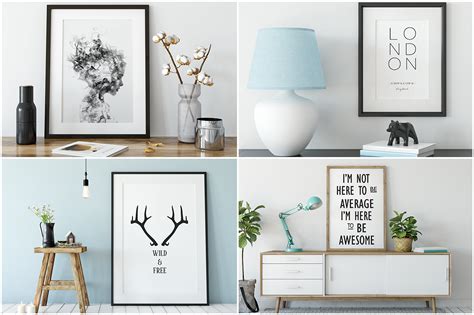 This minimalistic frame mockup that can be use to showcase your best work in a photo realistic look. Frame Mockup Bundle Vol 3 (19911) | Mock Ups | Design Bundles