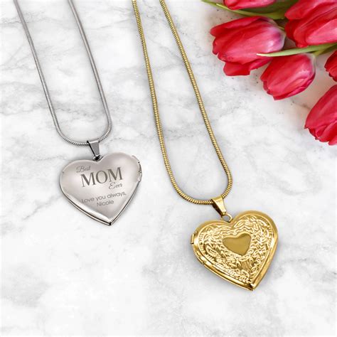Personalized Heart Locket Necklace For Mom