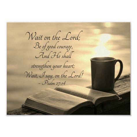 Psalm 2714 Wait On The Lord Bible Verse Poster Zazzle Bible Verse
