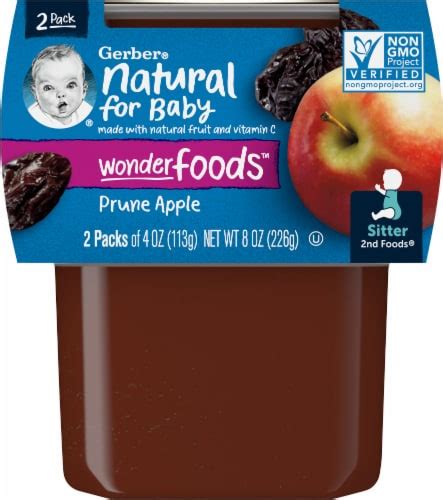 Gerber® 2nd Foods Prune Apple Stage 2 Baby Food 2 Ct 4 Oz Smiths