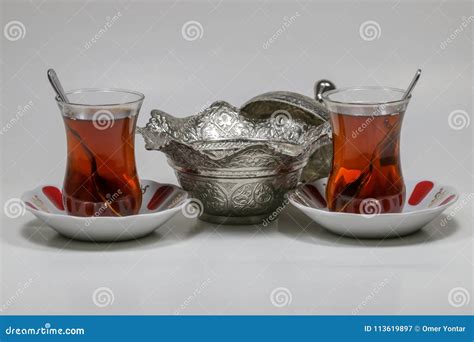 Traditional Turkish Tea Isolated Stock Image Image Of Fire Meatballs