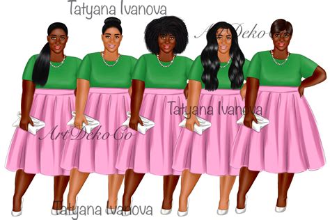 Sorority Clipart Sisterhood Clipart Afro Girls Clipart Etsy