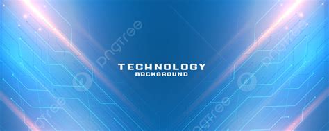 Blue Technology Banner With Circuit Lines Diagram Background Abstract Tech Techno Background