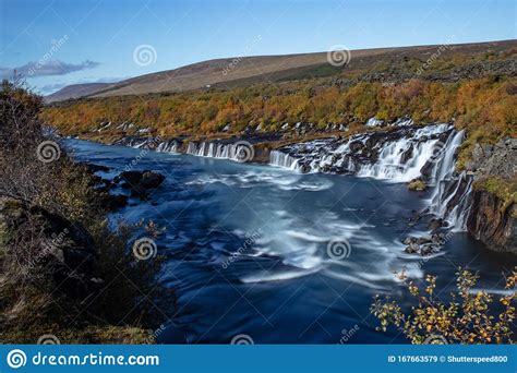 Barnafossar Falls In Iceland Stock Image Image Of Rapids Swirling